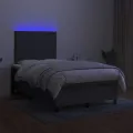 cadre de lit et matelas et LED Gris foncé 120x200 cm