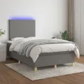 cadre de lit et matelas et LED Gris foncé 120x200 cm
