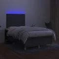 cadre de lit et matelas et LED Gris foncé 120x200 cm