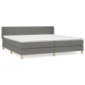 cadre de lit avec matelas Gris foncé 200x200cm Tissu