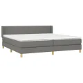 cadre de lit avec matelas Gris foncé 200x200cm Tissu