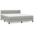 cadre de lit avec matelas Gris clair 160x200cm Tissu