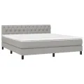 cadre de lit avec matelas Gris clair 160x200cm Tissu