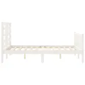 Cadre de lit avec tête de lit blanc 140x200 cm bois massif
