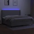 cadre de lit matelas LED Gris clair 200x200 cm Tissu