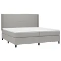 cadre de lit matelas LED Gris clair 200x200 cm Tissu