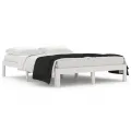 Cadre de lit Blanc Bois de pin massif 140x190 cm