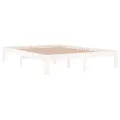 Cadre de lit Blanc Bois de pin massif 140x190 cm