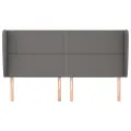Tête de lit avec oreilles Gris 203x23x118/128 cm Similicuir