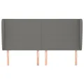 Tête de lit avec oreilles Gris foncé 203x23x118/128 cm Tissu