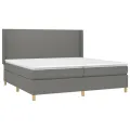 cadre de lit matelas LED Gris foncé 200x200 cm Tissu