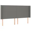 cadre de lit matelas LED Gris foncé 200x200 cm Tissu