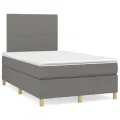cadre de lit avec matelas Gris foncé 120x200cm Tissu