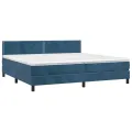 cadre de lit et matelas Bleu foncé 200x200cm Velours