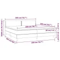 cadre de lit et matelas Bleu foncé 200x200cm Velours