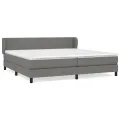 cadre de lit avec matelas Gris foncé 200x200cm Tissu