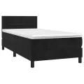 cadre de lit et matelas Noir 80x200 cm Velours