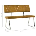 Banc 110 cm Marron Velours