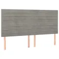 Têtes de lit 4 pcs Gris clair 100x5x78/88 cm Velours