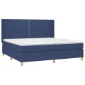 cadre de lit matelas et LED Bleu 200x200 cm Tissu