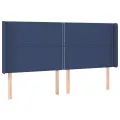 cadre de lit matelas et LED Bleu 200x200 cm Tissu