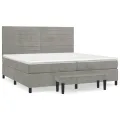 cadre de lit et matelas Gris clair 200x200cm Velours