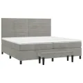 cadre de lit et matelas Gris clair 200x200cm Velours