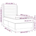 cadre de lit et matelas Gris clair 100x200cm Velours