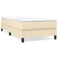 cadre de lit avec matelas Crème 90x200 cm Tissu
