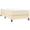 cadre de lit avec matelas Crème 90x200 cm Tissu