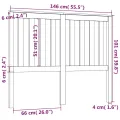 Tête de lit Marron miel 146x6x101 cm Bois massif de pin