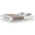 Lit coulissant Blanc 2x(90x190) cm Bois de pin massif