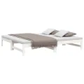 Lit coulissant Blanc 2x(90x190) cm Bois de pin massif