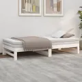 Lit coulissant Blanc 2x(90x190) cm Bois de pin massif