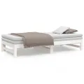 Lit coulissant Blanc 2x(90x190) cm Bois de pin massif
