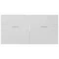 Armoire d'évier Blanc brillant 90x38,5x46 cm Aggloméré