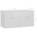 Armoire d'évier Blanc brillant 90x38,5x46 cm Aggloméré