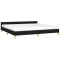 Cadre de lit avec tête de lit Noir 200x200 cm Tissu