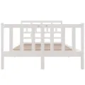 Cadre de lit Blanc Bois de pin massif 140x190 cm