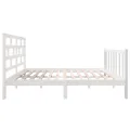 Cadre de lit Blanc Bois de pin massif 140x190 cm