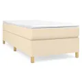 cadre de lit avec matelas Crème 100x200 cm Tissu