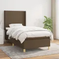 cadre de lit avec matelas Marron foncé 80x200 cm