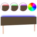 Tête de lit à LED Marron Foncé 160x5x78/88 cm Tissu