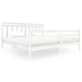 Cadre de lit Blanc Bois massif 200x200 cm