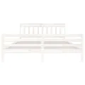 Cadre de lit Blanc Bois massif 200x200 cm