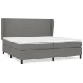 cadre de lit avec matelas Gris foncé 200x200cm Tissu