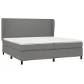 cadre de lit avec matelas Gris foncé 200x200cm Tissu