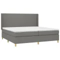 cadre de lit avec matelas Gris foncé 200x200cm Tissu
