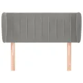 Tête de lit avec oreilles Gris clair 103x23x78/88 cm Velours