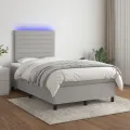 cadre de lit et matelas et LED Gris clair 120x200 cm